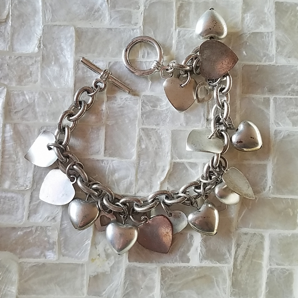 Rustic Heart Charm Bracelet